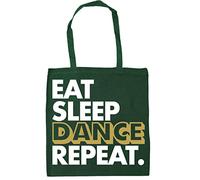 Hippowarehouse Eat Sleep Dance Repeat Tote Shopping Gym Beach Bag 42cm x38cm, 10 litres