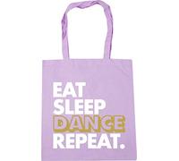 Hippowarehouse Eat Sleep Dance Repeat Tote Shopping Gym Beach Bag 42cm x38cm, 10 litres