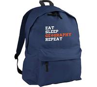 HippoWarehouse Eat Sleep Geography Repeat Backpack ruck Sack Dimensions: 31 x 42 x 21 cm Capacity: 18 litres