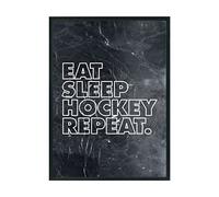 Hippowarehouse Eat Sleep Hockey Repeat Printed Poster A3 Wall Art Design Classroom Room Gym Office Décor