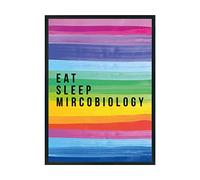 Hippowarehouse eat sleep microbiology Printed Poster A4 Wall Art Design Classroom Room Gym Office Décor