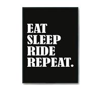 Hippowarehouse Eat Sleep Ride Repeat Horse Riding Printed Poster A4 Wall Art Design Classroom Room Gym Office Décor