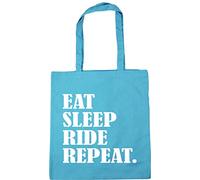Hippowarehouse Eat Sleep Ride Repeat Horse Riding Tote Shopping Gym Beach Bag 42cm x38cm, 10 litres