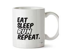 Hippowarehouse Eat Sleep Run Repeat Printed Mug Cup Ceramic 10oz