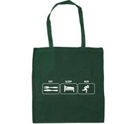Hippowarehouse eat Sleep Run Tote Shopping Gym Beach Bag 42cm x38cm, 10 litres