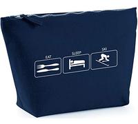 Hippowarehouse Eat sleep ski printed make up cosmetic wash bag 18x19x9cm