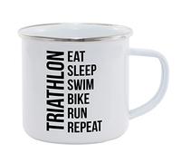 Hippowarehouse Eat Sleep Swim Bike Run Repeat Triathlon Printed Mug Various Colour Options Ceramic Cup Kitchenware 11oz