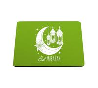Hippowarehouse Eid Mubarak Moon Crescent Lantern Design Islamic Festival Decor Ramadan Kareem Print printed mouse mat pad accessory black rubber base 240mm x 190mm x 60mm