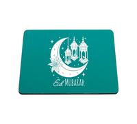 Hippowarehouse Eid Mubarak Moon Crescent Lantern Design Islamic Festival Decor Ramadan Kareem Print printed mouse mat pad accessory black rubber base 240mm x 190mm x 60mm