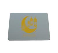 Hippowarehouse Eid Mubarak Moon Crescent Lantern Design Islamic Festival Decor Ramadan Kareem Print printed mouse mat pad accessory black rubber base 240mm x 190mm x 60mm