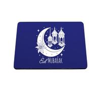 Hippowarehouse Eid Mubarak Moon Crescent Lantern Design Islamic Festival Decor Ramadan Kareem Print printed mouse mat pad accessory black rubber base 240mm x 190mm x 60mm