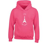 Hippowarehouse Eiffel Tower Paris mon Amour Kids Children's Unisex Hoodie Hooded top Fuchsia Pink