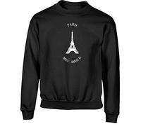 Hippowarehouse Eiffel Tower Paris mon Amour Kids Children's Unisex Jumper Sweatshirt Pullover Black