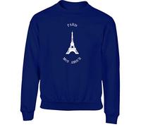 Hippowarehouse Eiffel Tower Paris mon Amour Kids Children's Unisex Jumper Sweatshirt Pullover Navy