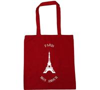 Hippowarehouse Eiffel tower paris mon amour Tote Shopping Gym Beach Bag 42cm x38cm, 10 litres