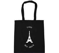 Hippowarehouse Eiffel tower paris mon amour Tote Shopping Gym Beach Bag 42cm x38cm, 10 litres