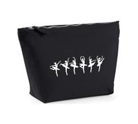 Hippowarehouse Elegant Dancing Ballerinas Silhouette Ballet Aesthetic for Dance Lovers Printed Make up Cosmetic wash Bag 18x19x9cm