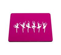 Hippowarehouse Elegant Dancing Ballerinas Silhouette Ballet Aesthetic for Dance Lovers printed mouse mat pad accessory black rubber base 240mm x 190mm x 60mm