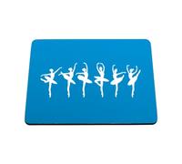 Hippowarehouse Elegant Dancing Ballerinas Silhouette Ballet Aesthetic for Dance Lovers printed mouse mat pad accessory black rubber base 240mm x 190mm x 60mm
