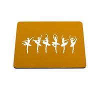 Hippowarehouse Elegant Dancing Ballerinas Silhouette Ballet Aesthetic for Dance Lovers printed mouse mat pad accessory black rubber base 240mm x 190mm x 60mm