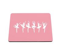 Hippowarehouse Elegant Dancing Ballerinas Silhouette Ballet Aesthetic for Dance Lovers printed mouse mat pad accessory black rubber base 240mm x 190mm x 60mm