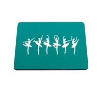 Hippowarehouse Elegant Dancing Ballerinas Silhouette Ballet Aesthetic for Dance Lovers printed mouse mat pad accessory black rubber base 240mm x 190mm x 60mm