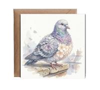 Hippowarehouse Elegant floral Pigeon Personalised Card. 15cm x 15cm with envelope for him for her Funny Cards for Men and Women Blank inside option