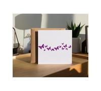 Hippowarehouse Elegant Violet Butterfly Silhouette Print Nature Inspired Spring Garden Butterflies Personalised Card. 15cm x 15cm with envelope for him for her Funny Cards for Men and Women Blank