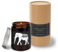 Hippowarehouse Elephant Illustration Candle Aromatherapy 40hr Scented Gift Set Anxiety Relief Sleep Vegan 200g YP