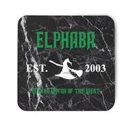 Hippowarehouse Elphaba wicked witch of the west printed coaster gloss finish durable backing 9cm x 9cm 2 pack