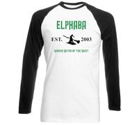 Hippowarehouse Elphaba Wicked Witch of The west Unisex Long Sleeve Baseball Two Tone t-Shirt White