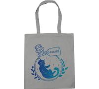 Hippowarehouse Enchanted Cat in a Dream Bottle Celestial Fantasy Tote Shopping Gym Beach Bag 42cm x38cm, 10 litres