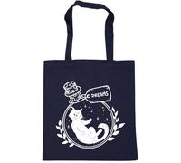 Hippowarehouse Enchanted Cat in a Dream Bottle Celestial Fantasy Tote Shopping Gym Beach Bag 42cm x38cm, 10 litres