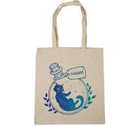 Hippowarehouse Enchanted Cat in a Dream Bottle Celestial Fantasy Tote Shopping Gym Beach Bag 42cm x38cm, 10 litres