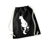Hippowarehouse Enchanted Skull Cat Mystical Cosmic Dream Fantasy Drawstring Cotton School Gym Bag 37cm x 46cm, 12 litres