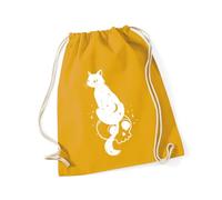 Hippowarehouse Enchanted Skull Cat Mystical Cosmic Dream Fantasy Drawstring Cotton School Gym Bag 37cm x 46cm, 12 litres