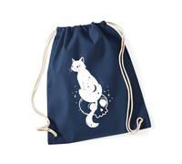 Hippowarehouse Enchanted Skull Cat Mystical Cosmic Dream Fantasy Drawstring Cotton School Gym Bag 37cm x 46cm, 12 litres