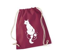 Hippowarehouse Enchanted Skull Cat Mystical Cosmic Dream Fantasy Drawstring Cotton School Gym Bag 37cm x 46cm, 12 litres