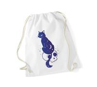 Hippowarehouse Enchanted Skull Cat Mystical Cosmic Dream Fantasy Drawstring Cotton School Gym Bag 37cm x 46cm, 12 litres