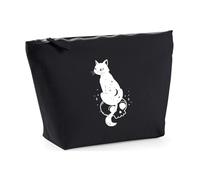 Hippowarehouse Enchanted Skull Cat Mystical Cosmic Dream Fantasy Printed Make up Cosmetic wash Bag 18x19x9cm