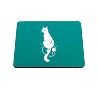 Hippowarehouse Enchanted Skull Cat Mystical Cosmic Dream Fantasy printed mouse mat pad accessory black rubber base 240mm x 190mm x 60mm