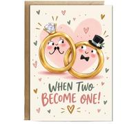 Hippowarehouse Engagement when two become one Card - A5 with envelope for him for her Funny Cards for Men and Women