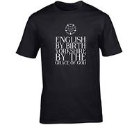 Hippowarehouse English by Birth Yorkshire by The Grace of God Unisex Short Sleeve t-Shirt (Specific Size Guide in Description) Black