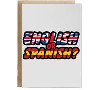 Hippowarehouse English or Spanish Birthday Card A5 Personalised with envelope for him for her Funny Cards for Men and Women Blank inside option