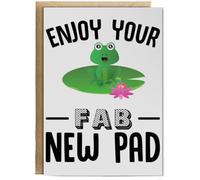 Hippowarehouse Enjoy your new pad - Frog Personalised Card A6 with envelope for him for her Funny Cards for Men and Women Blank inside option