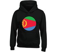 Hippowarehouse Eritrea Flag Kids Children's Unisex Hoodie Hooded top Black