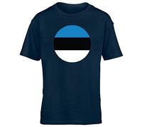 Hippowarehouse Estonia Flag Kids Children's Short Sleeve t-Shirt Navy Blue