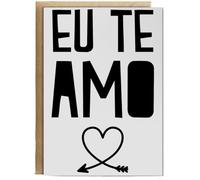 Hippowarehouse Eu Te Amo (I Love You) Birthday Card A5 Personalised with envelope for him for her Funny Cards for Men and Women Blank inside option