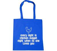 Hippowarehouse Every night is chicken nugget night when no one loves you Tote Shopping Gym Beach Bag 42cm x38cm, 10 litres