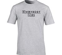 Hippowarehouse Everybody Lies Unisex Short Sleeve t-Shirt (Specific Size Guide in Description) Grey